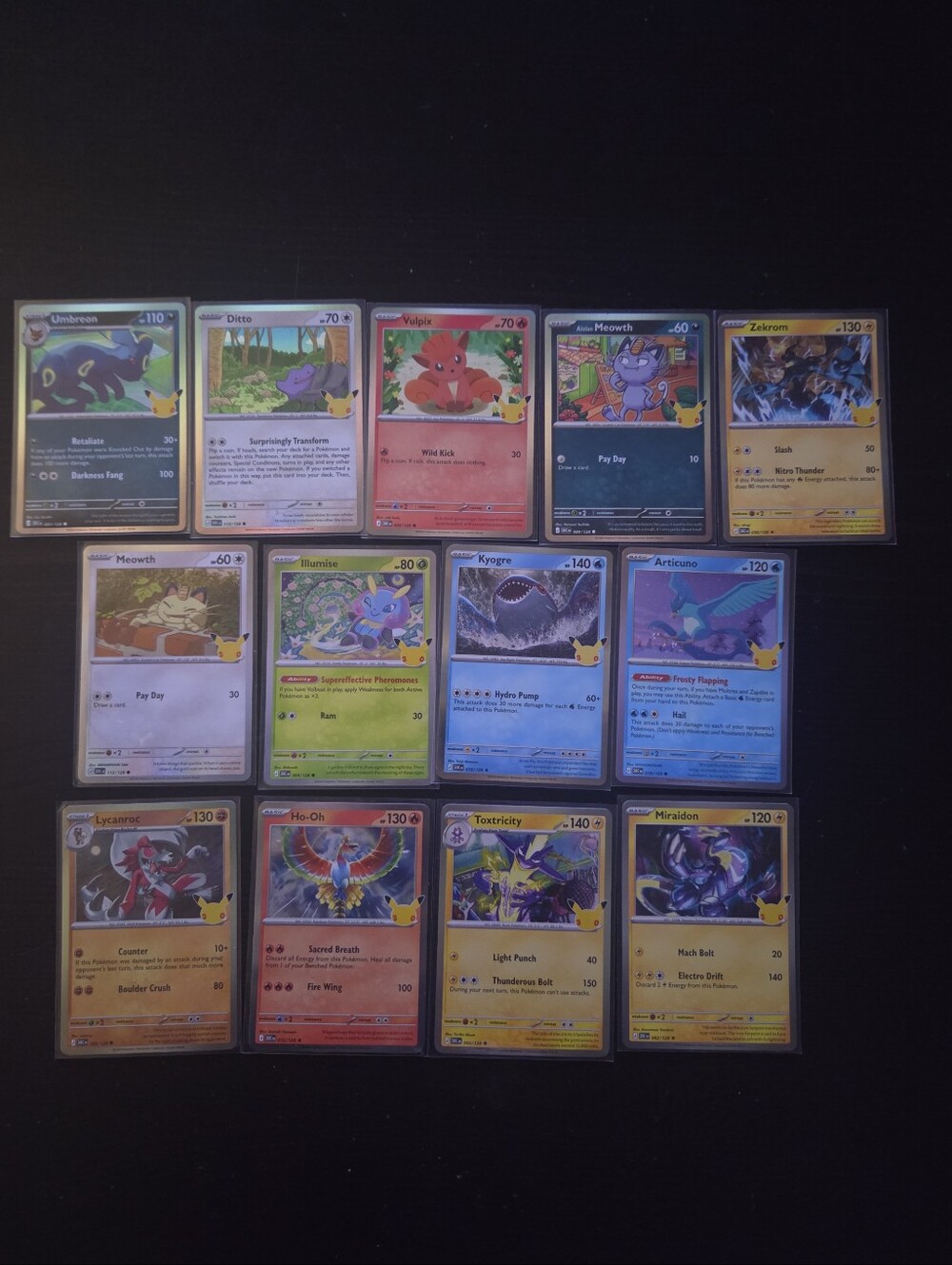 New! 💫Pokemon 30th Anniversary💫 Lot of 13 Holo Cards Umbreon,Meowth,Ditto Etc